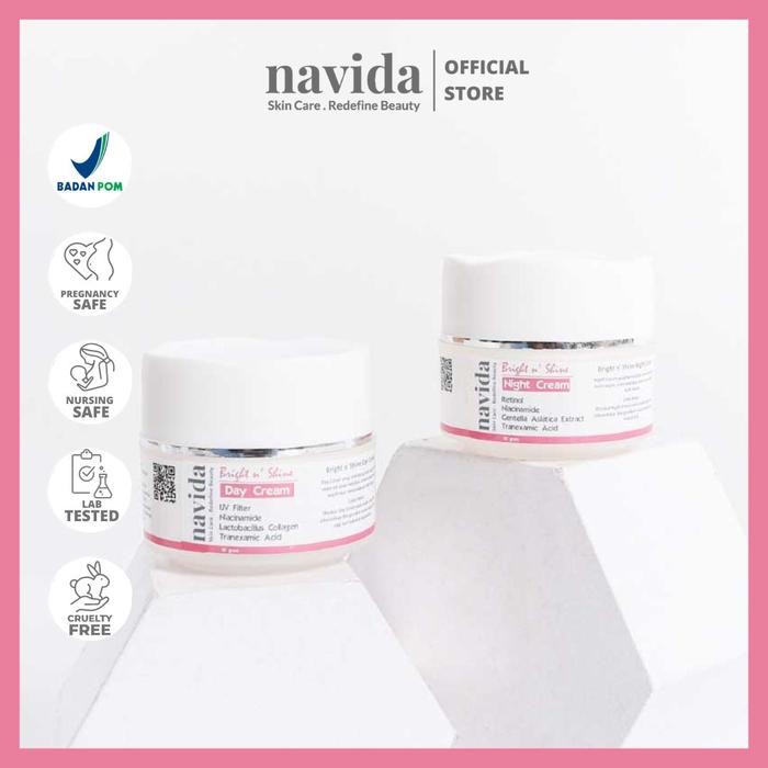 Navida Skin Care - Bundling Night Cream&Day Cream (Acne Active Care / Bright n' Shine) - Skincare Wa