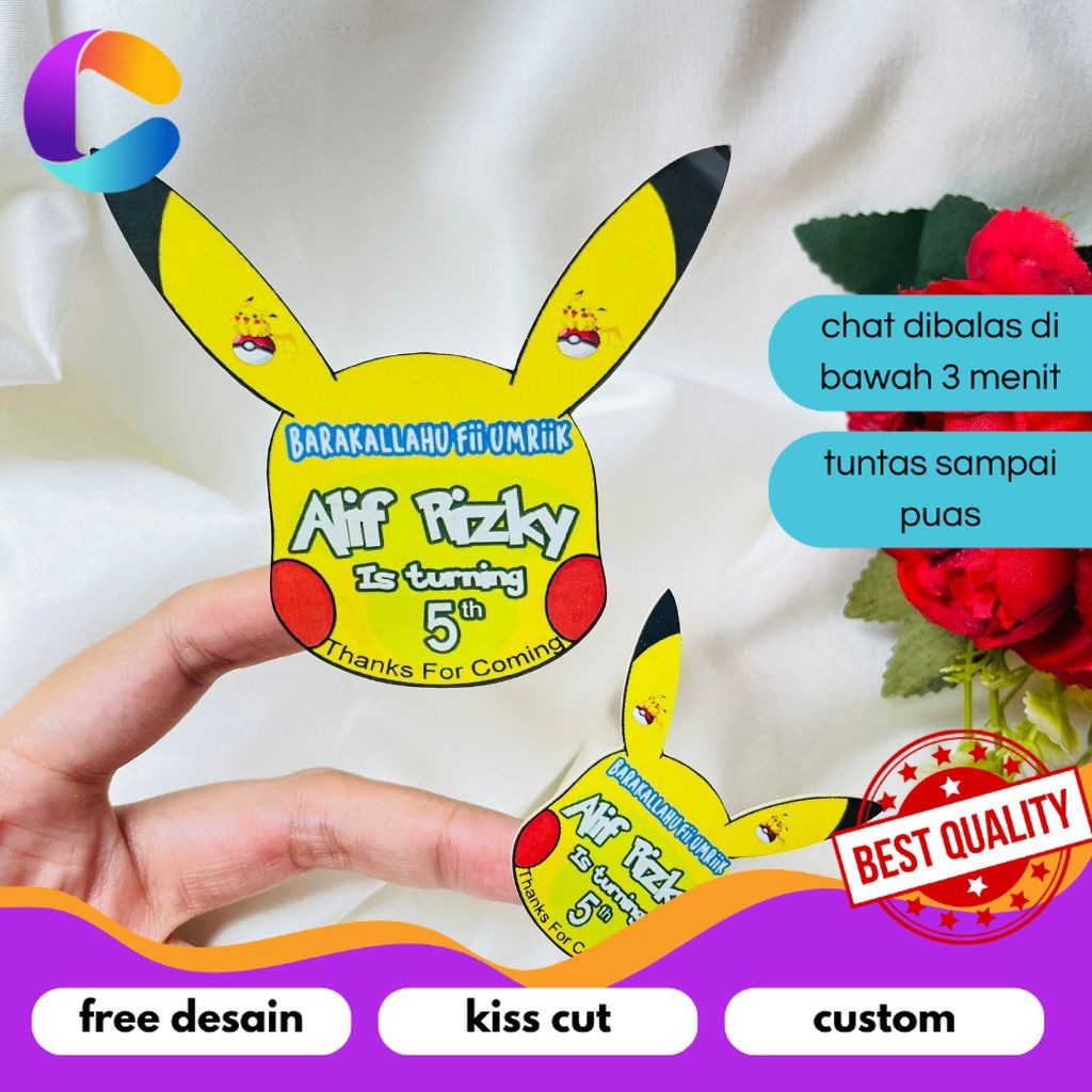 

Cetak INC Sticker Karakter Ulang Tahun Taun Anak Stiker Label Hampers Ultah Birthday Bentuk Custom Uk.Besar