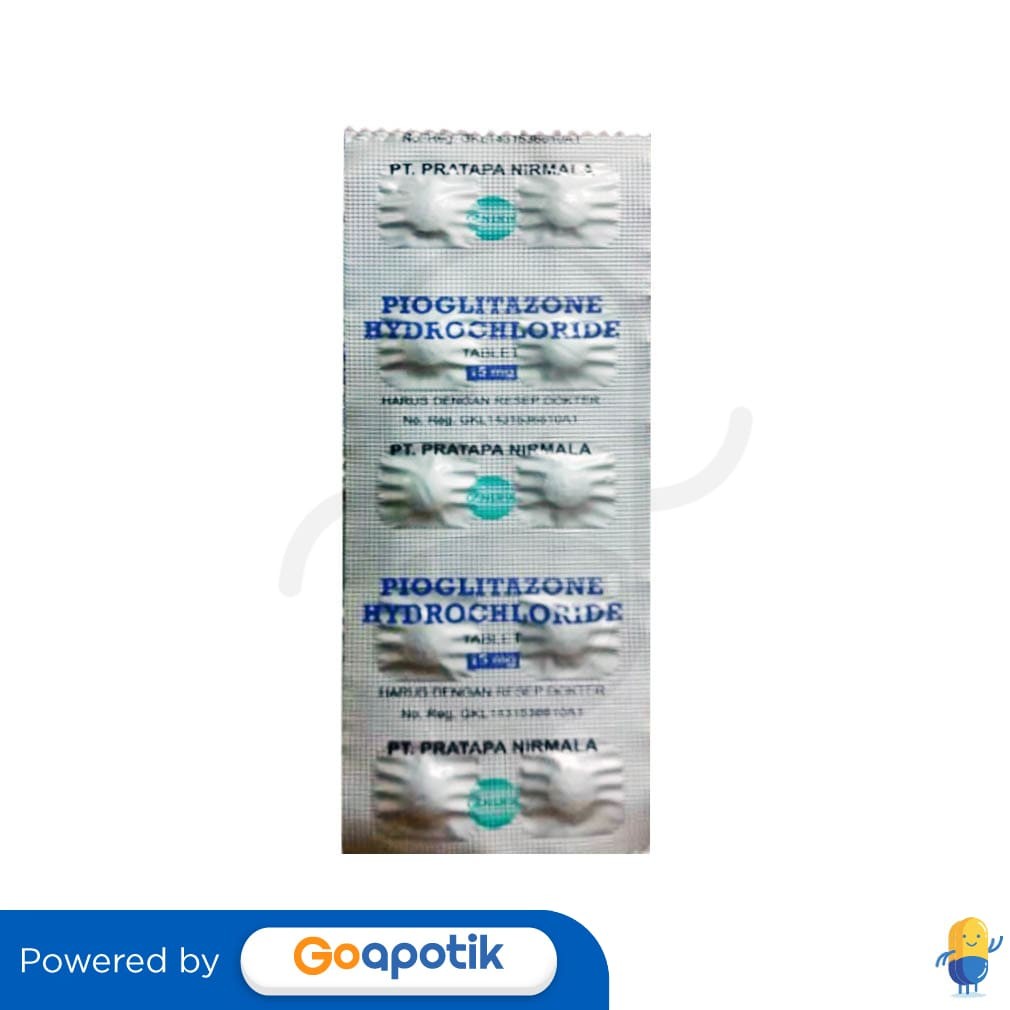 Pioglitazone Hydrochloride Pratapa 15 Mg Strip 10 Tablet
