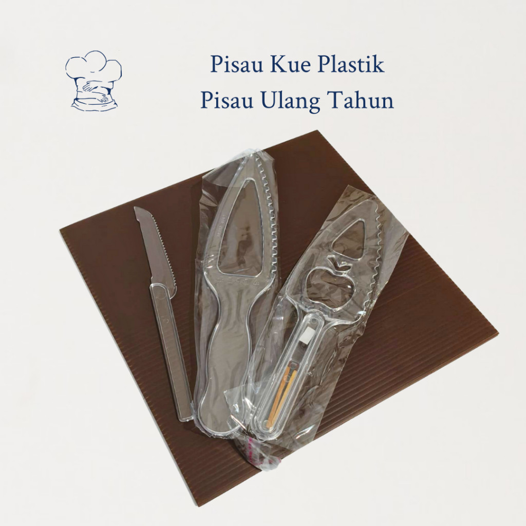 Pisau Kue Ulang Tahun / Pisau Plastik / Pisau dan Korek Api Kayu / Pisau Kue Tart, Praktis dan Murah