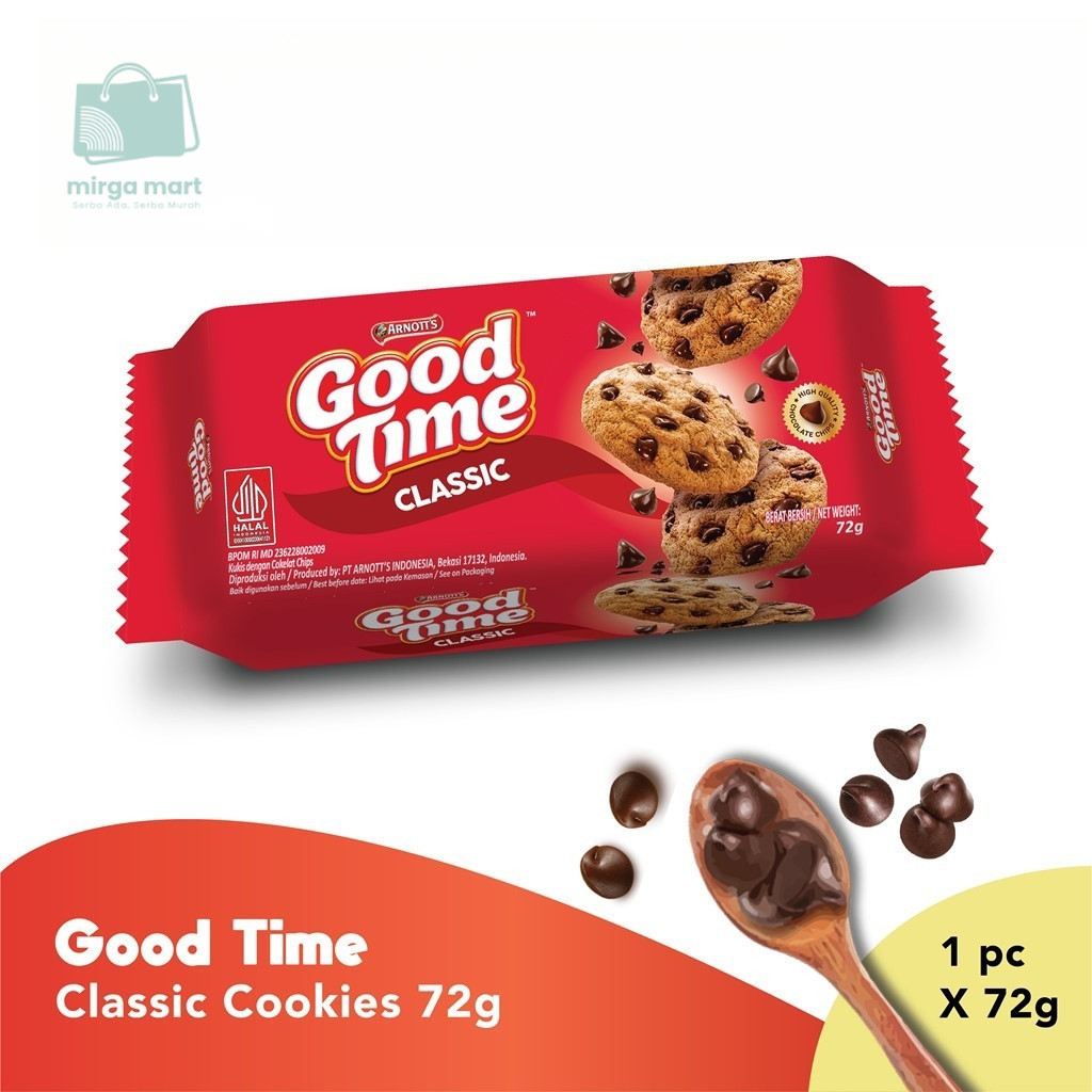 

Good Time Classic Chocochips Cookies 72 Gr Renyah mirga mart