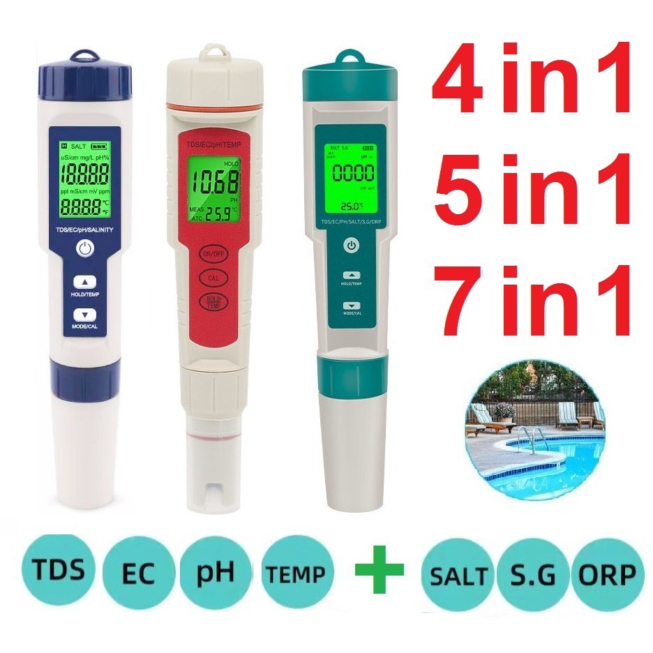 GUNARTO_SHOP PH TDS EC Temperature Meter EZ9908 Tester ATC EZ-9908 Temp Suhu Hydrophonic Hidroponik 
