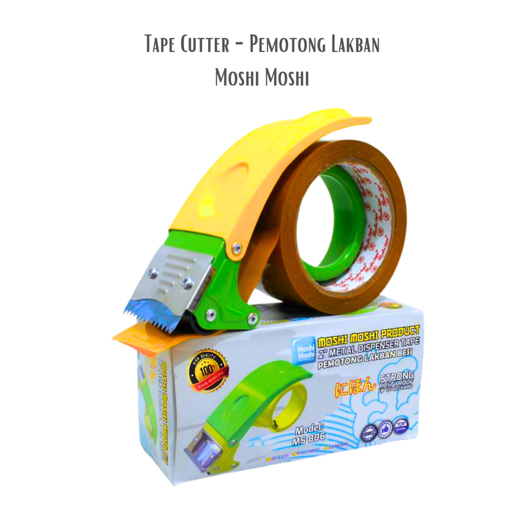 

Tape Cutter Dispenser Moshi Moshi MS-806 Metal Stainless 2" - Pemotong Lakban