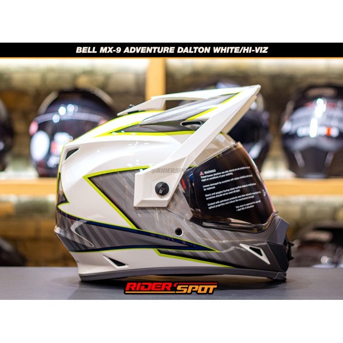 Helm Motor BELL MX-9 Adventure Dalton White / Hi-Viz Helmet Touring