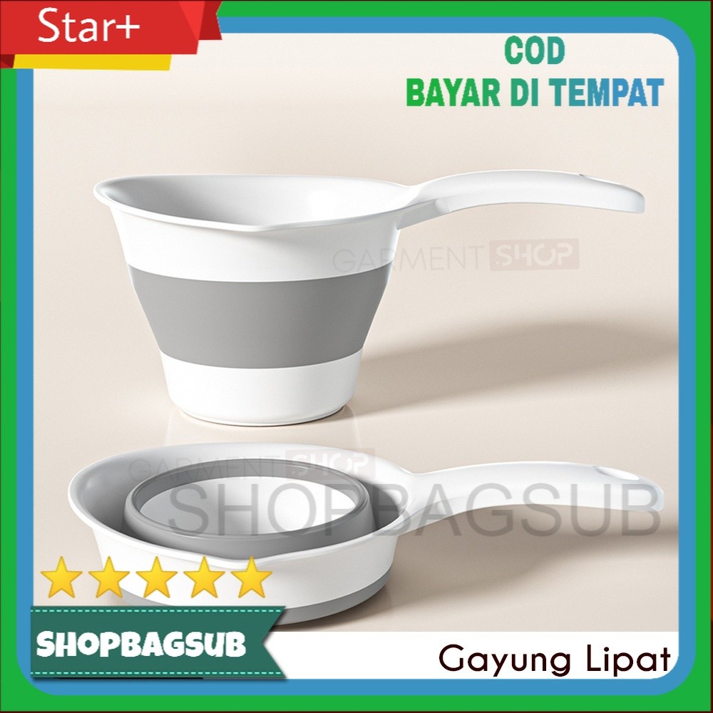 Gayung Mandi Lipat Silikon Portable Ember Air Traveling Gayung Camping Fodable Multifungsi