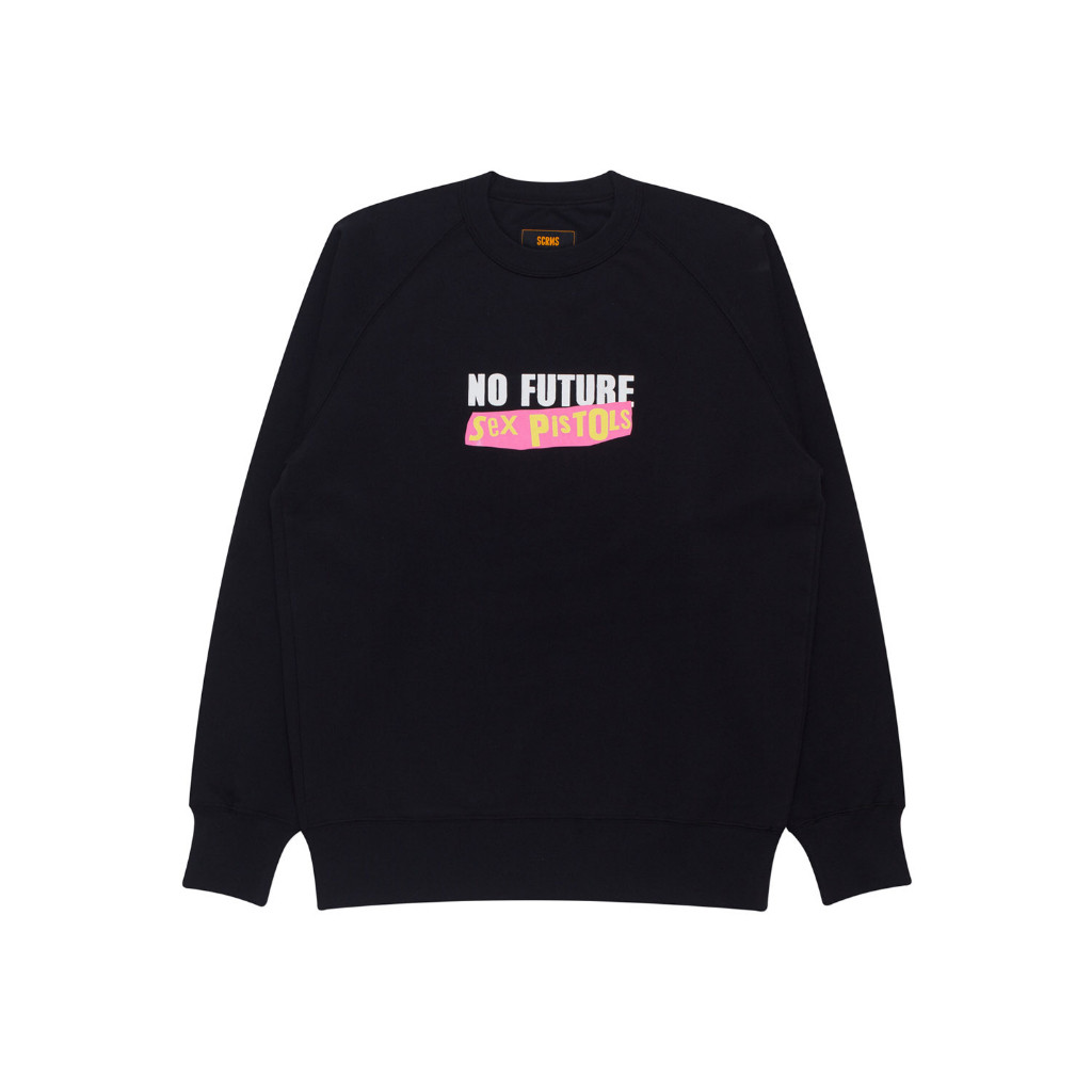 Sex Pistols x Screamous Sweater Pria Crewneck NO FUTURE BLACK