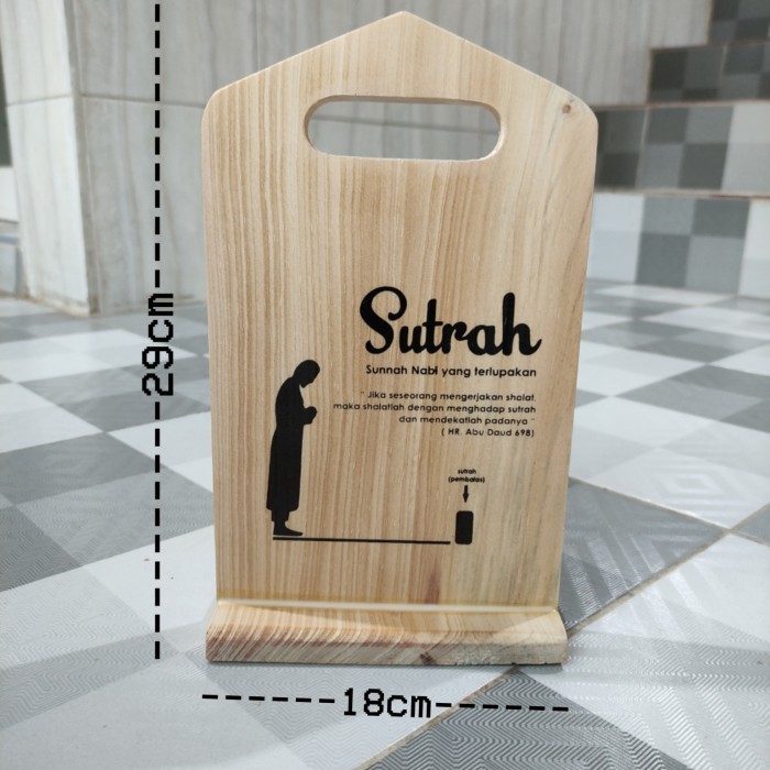 

Sutrah / Sutroh / Pembatas Shof Sholat 29x18cm (non finishing) - 29x18 SABLON