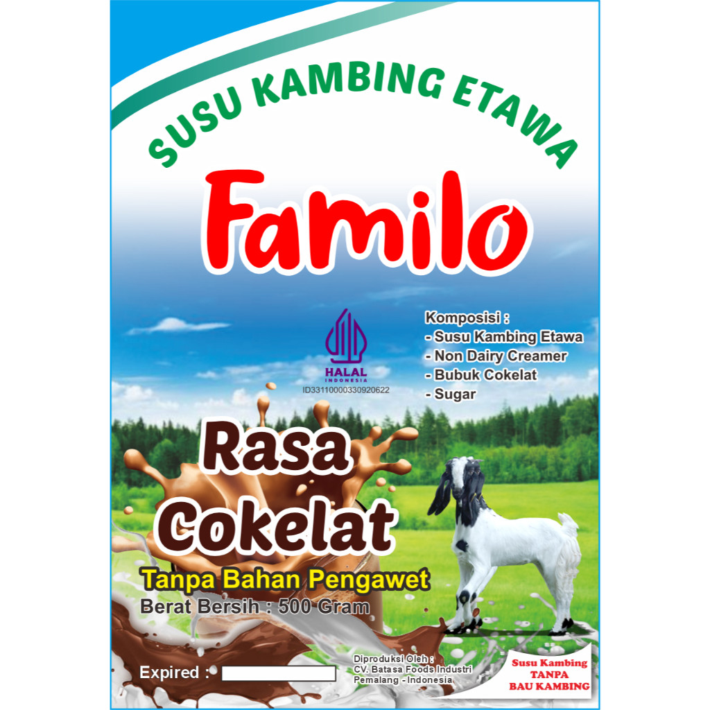 

Susu Kambing Etawa Familo Rasa Cokelat 1 Kg Alufoil