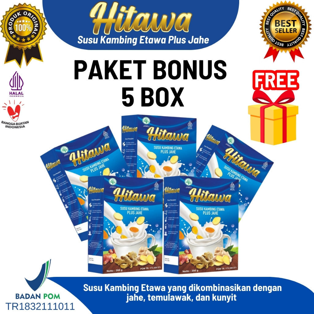 

[Paket Hemat] HITAWA Susu Kambing Etawa Plus Herbal Jahe Kunyit Temulawak - 200gr