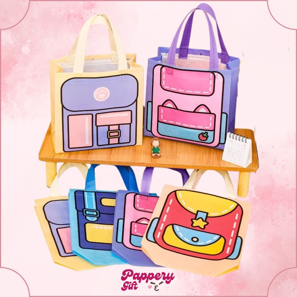 

Goodie Bag Tas Spunbond Non Woven Shopping Bag Souvenir Tas Belanja Ulang Tahun Motif Lucu - SE0490
