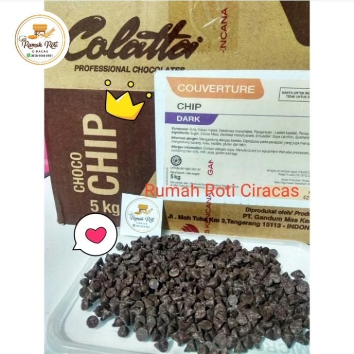 

MINI CHOC CHIP 500GR COLATTA COUVERTURE CHOCO COKLAT CHIP COLATA 500