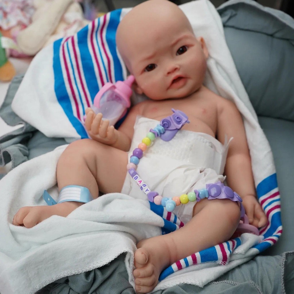 

17" Full Soft Silicone Reborn Baby Dolls, Realistic Newborn Baby Doll, Not Vinyl Dolls