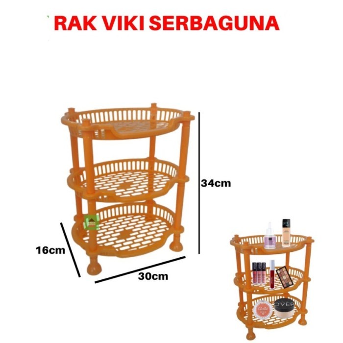 Rak Plastik Serbaguna 3 Susun / Rak Dokumen / Rak Bawang Oval Clio