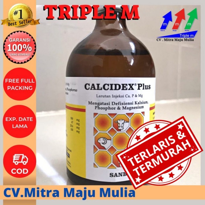 CALCIDEX PLUS Injeksi 100 ml Obat Sapi Kambing Lumpuh Injeksi Ampuh