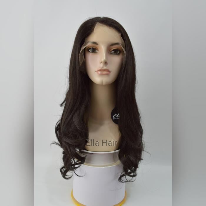 Wig Rambut Palsu Half Lace HLENV2 Hitam Natural