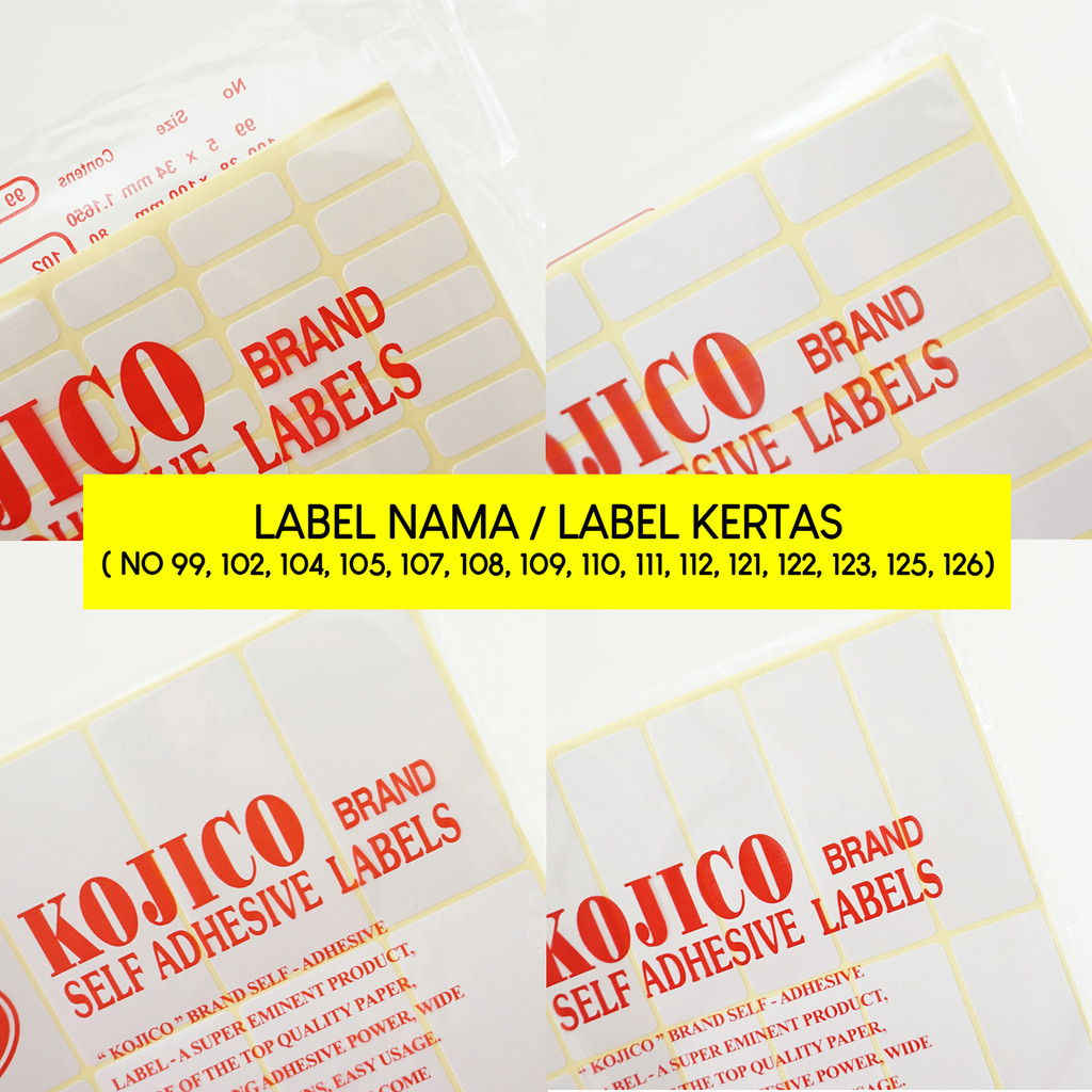 

LABEL NAMA / LABEL HARGA / STIKER LABEL NAMA / LABEL KERTAS PUTIH NO 99 102 103 104 105 107 108 109 110 111 112 121 122 123 125 126