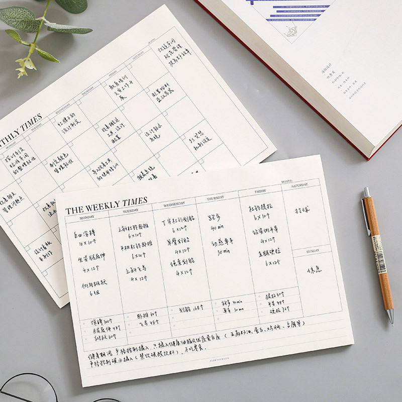 

Planner Mingguan & Bulanan Minimalis – Panmomo The Times Memo Pad