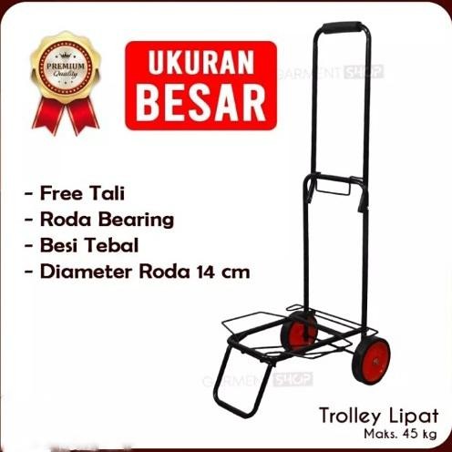 Troli lipat galon dan gas /troli barang serbaguna - besar 45kg