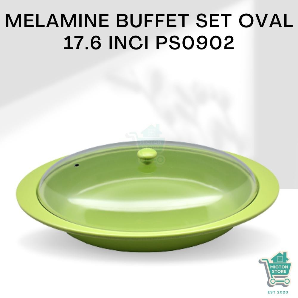 TOPTON Premium Melamine Buffet Set Oval 17,6 Inch PS0902 Wadah Makanan Bertutup Plastik Transparan 1