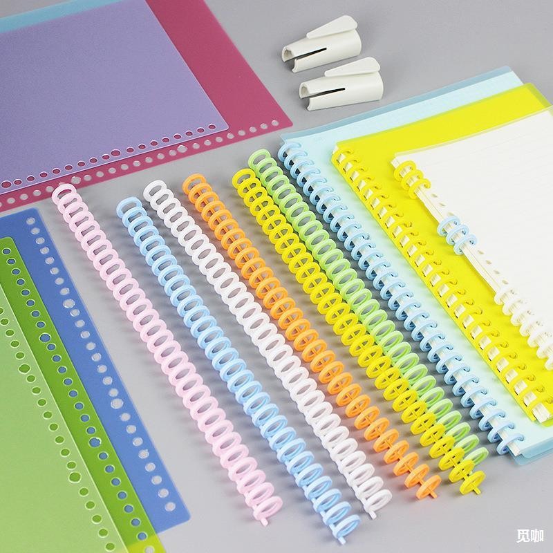 

JHM Ring Binder Plastik Spiral 30 Lubang DIY Spiral Binder Strip Lingkaran Buku Cincin Pengikat Kertas Buku Album Buku Tempel Buku Spiral A4
