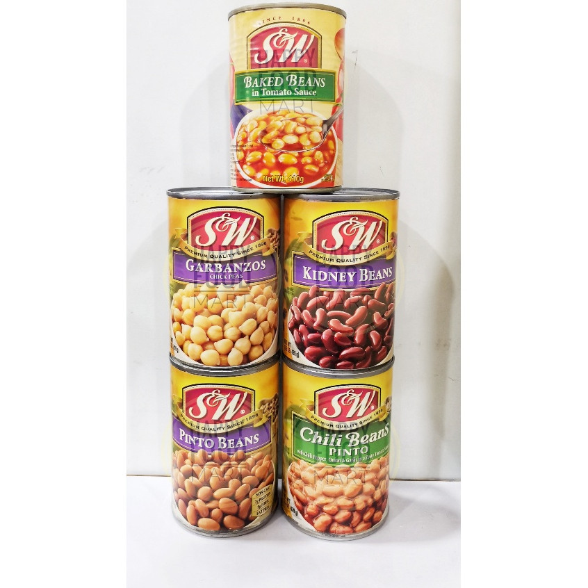 [SDW] pekanbaru/[BPOM RI] S&W BAKED BEANS IN TOMATO SAUCE/SW GARBANZOS/CHICK PEAS/KIDNEY BEAN/PINTO 