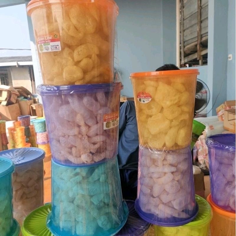 

kerupuk kulit toples 5L dapat 3 varia. rasa