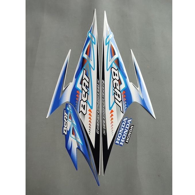 stiker striping motor beat karbu 2012 biru putih full body original