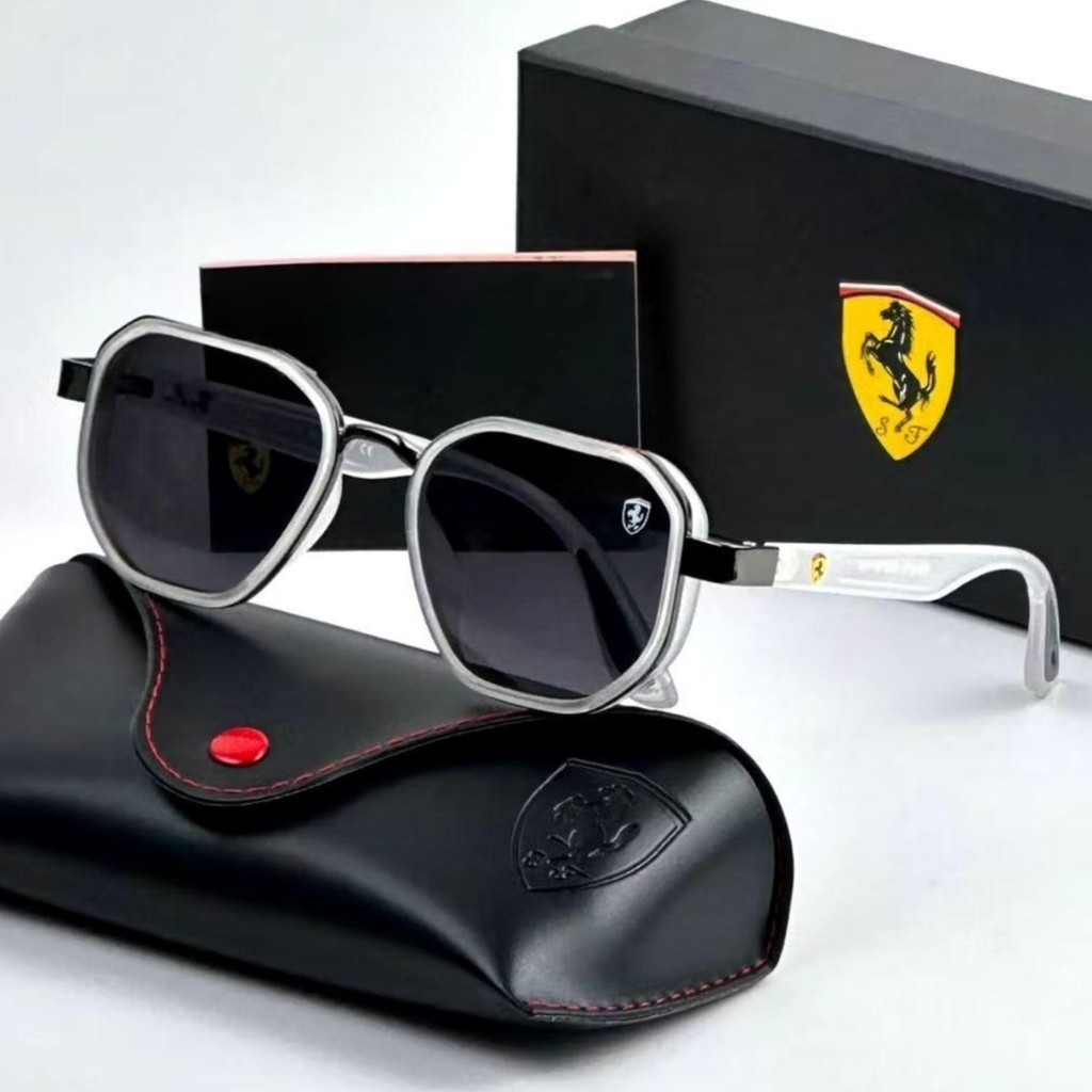 KACAMATA RAY-BAN GEOMETRIC FERARI GAYA PRIA WANITA TRENDY MODEL LENSA POLARIZED ANTI UV PROTECTION