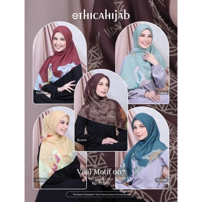 ETHICA HIJAB VOAL MOTIF 007 GREEN VOAL MOTIF 007 MAROON JILBAB PREMIUM JILBAB TERBARU 2024