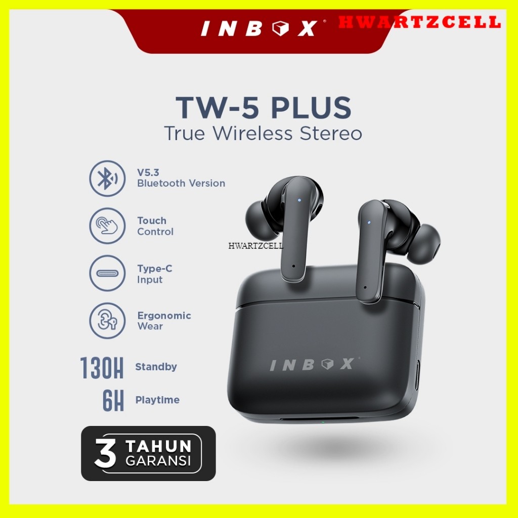 [HWARTZ] Inbox TWS TW-5 Plus Wireless Bluetooth Earphone Gaming