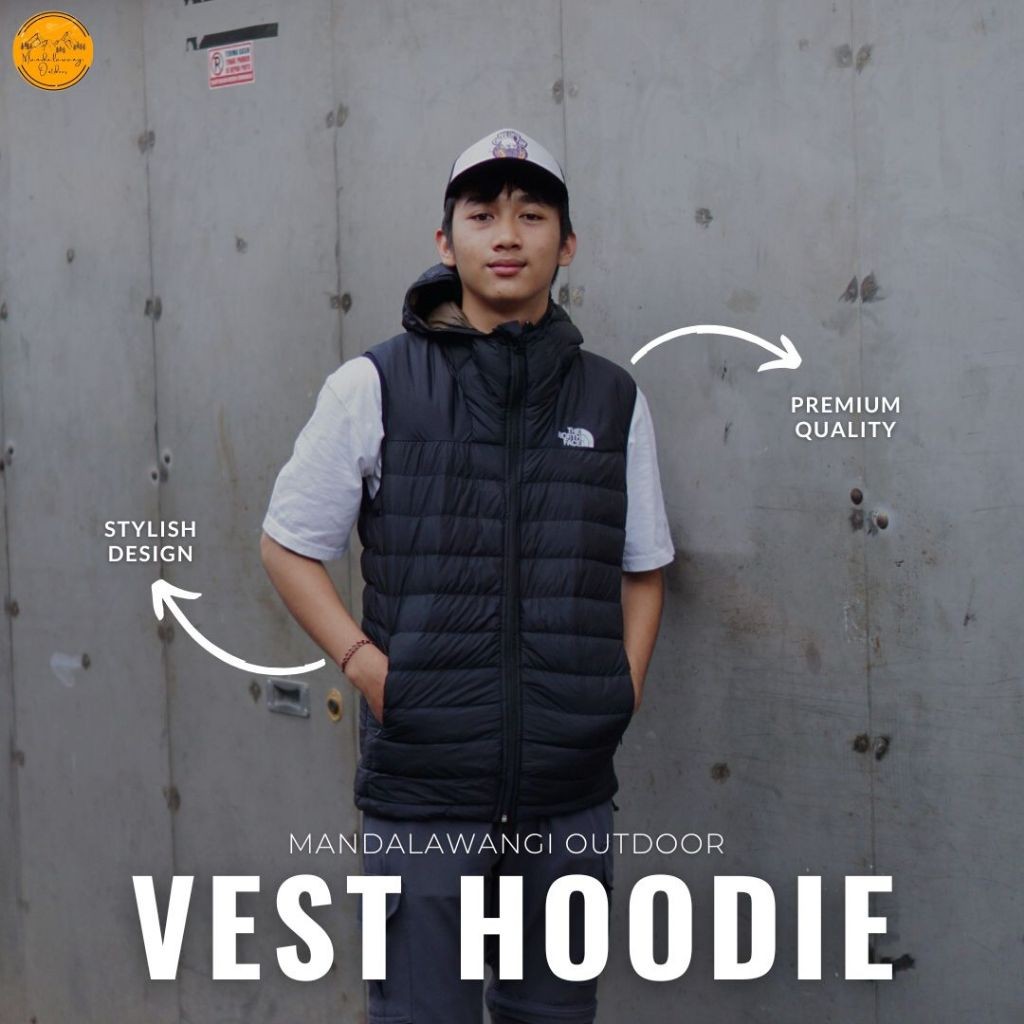 New [Best Seller] Vest Rompi Hoodie Vest Bulang Dacron Anti Angin Puffer gelembung Rompi Motoran Cas