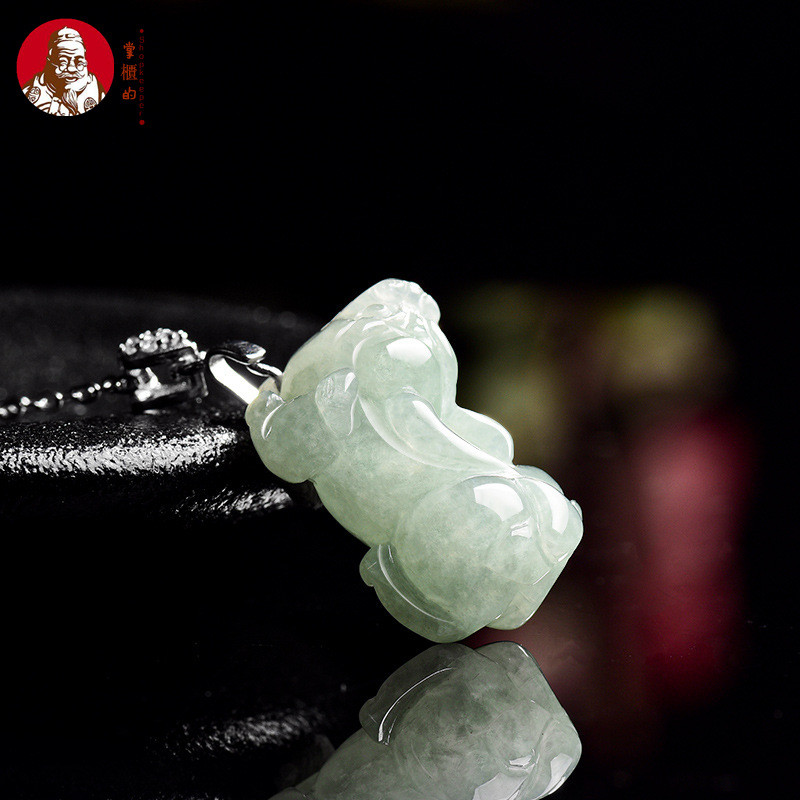 [Dengan  sertiflkat   identiflkasi] Natural Batu giok, liontin Pixiu kecil S925 bertatahkan perak, b