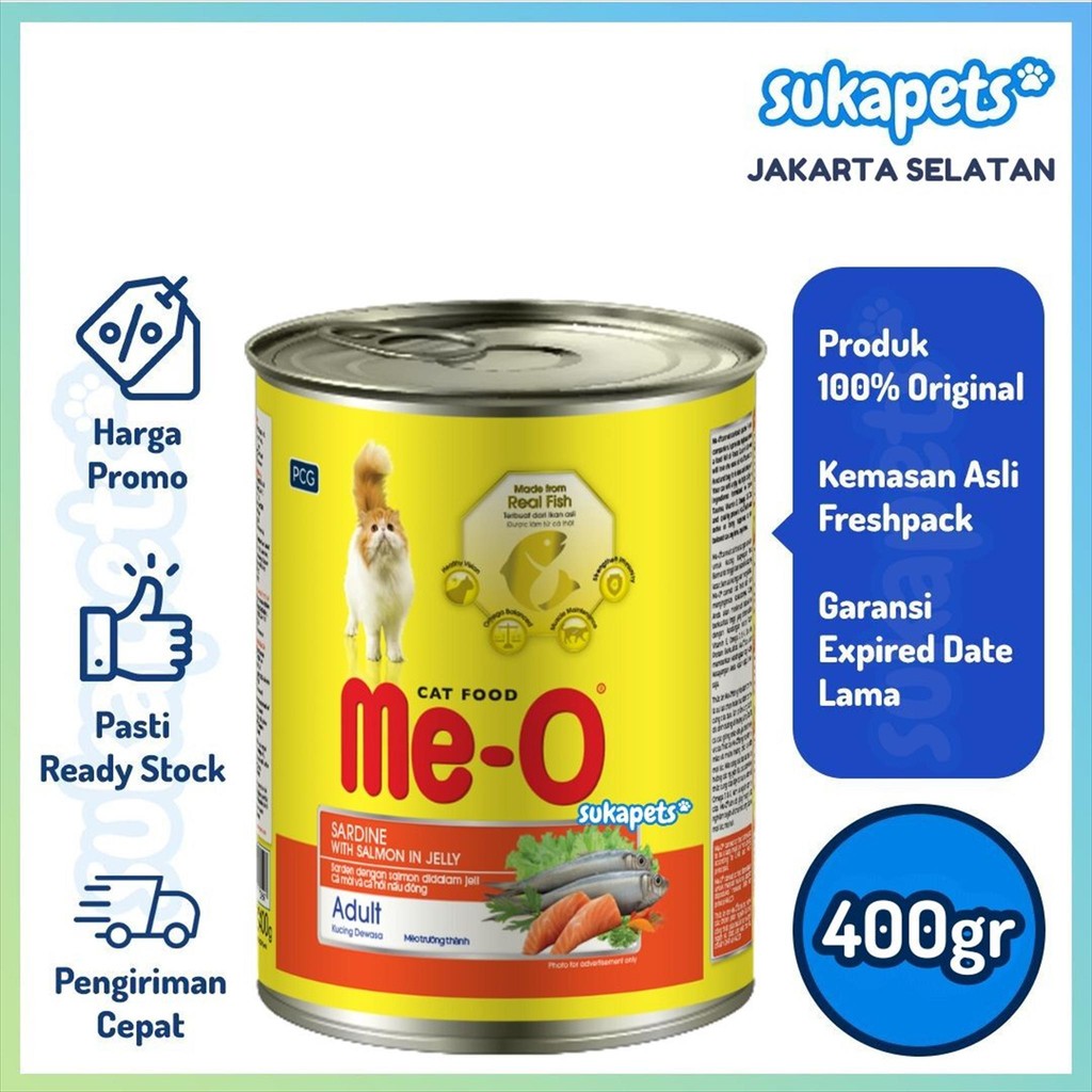 Meo Can Sardine & Salmon Makanan Kucing Basah Kaleng 400gr