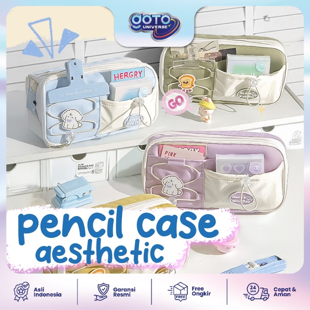 

Goto Leony Pensil Case Tempat Kotak Pensil Anak Perempuan Aesthetic