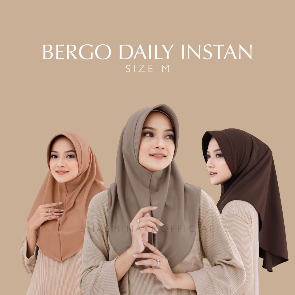 Hijab Bergo Hamidah Bahan Jersey - Jilbab Bergo Daily Instan Jersey Premium / Jilbab Bergo Sport / K