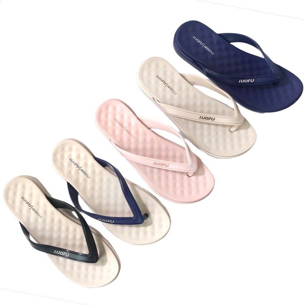 LUOFU ORIGINALS Sendal Jepit Jelly Karet Eva Luofu Neosole Wanita E7195-BW [G04]