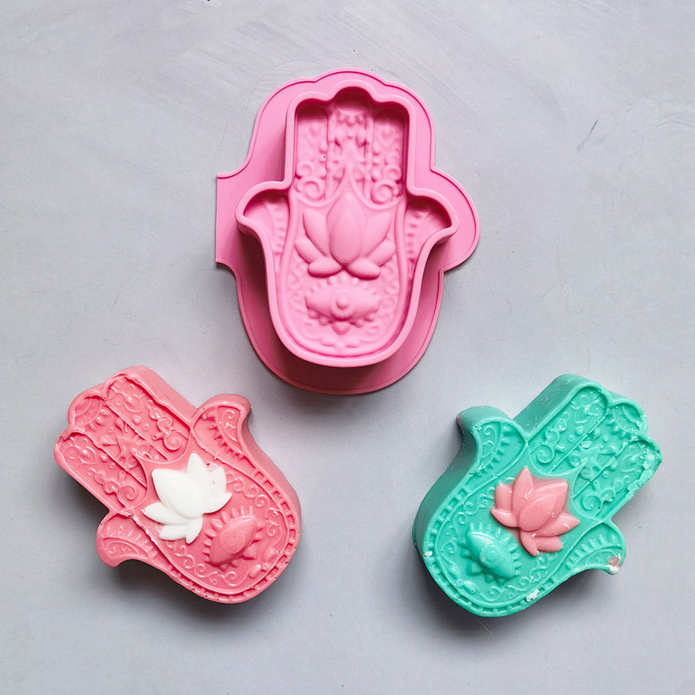 

2/4pcs Silicone Soap Molds DIY Handmade Form for Hand Palm Shaped Toilet Soaps Mould Wax Supplies Candle Making Mold