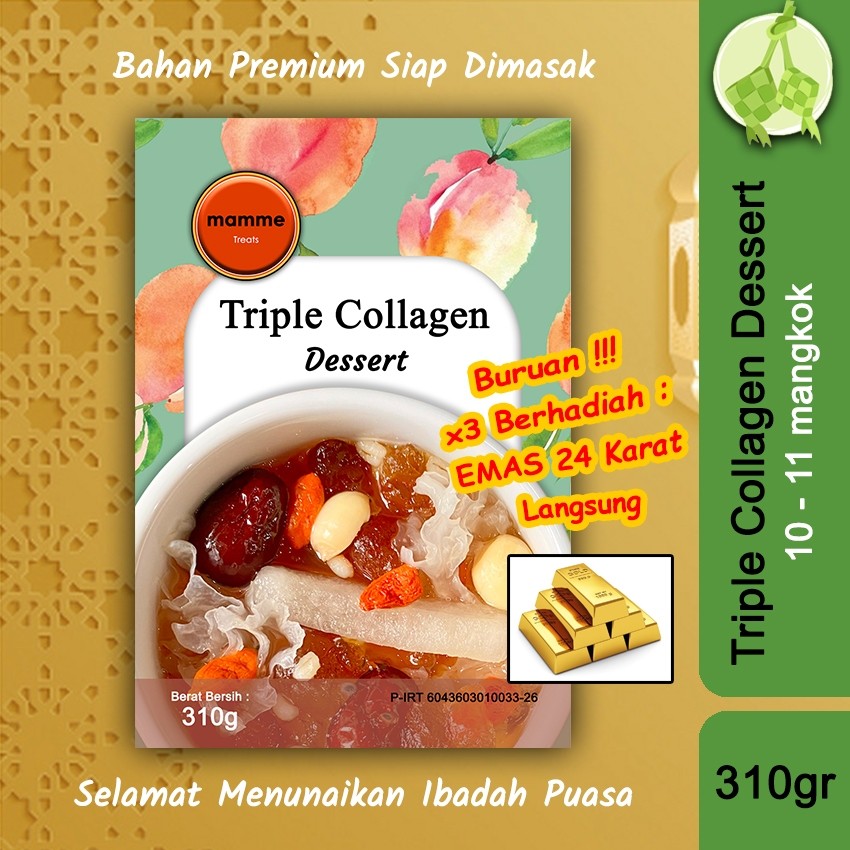 

Mamme - Paket Triple Collagen Dessert Komplit (10-11cups 310gr) Peach Gum + Snow Bird Nest + Honey Locust TC-M