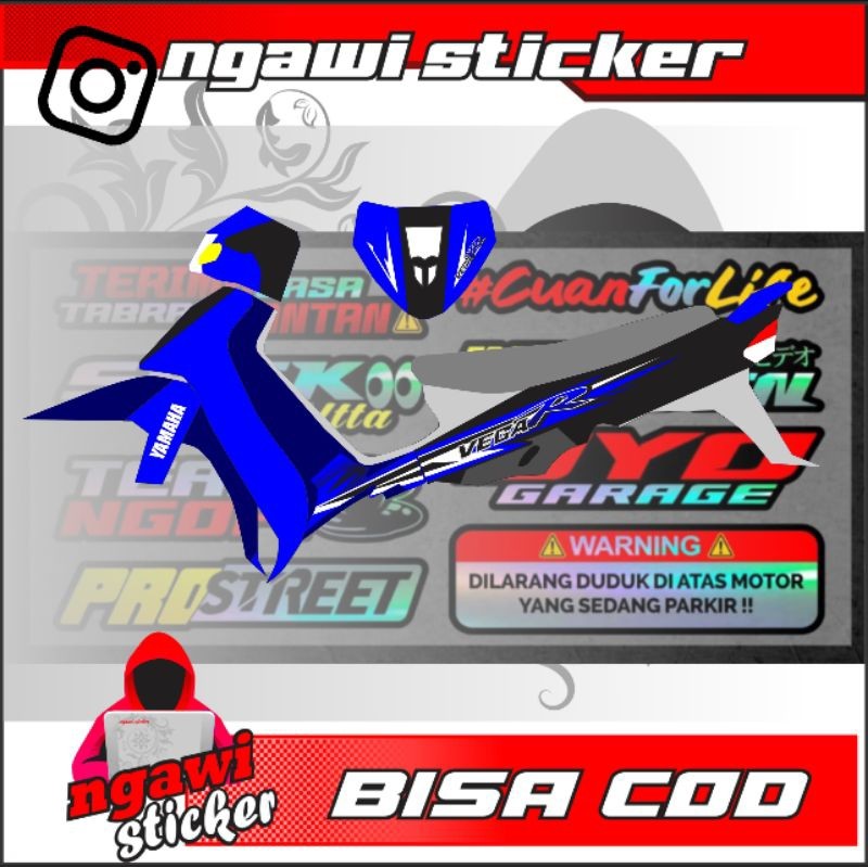 Striping Yamaha Vega R lama terbaru custom hologram