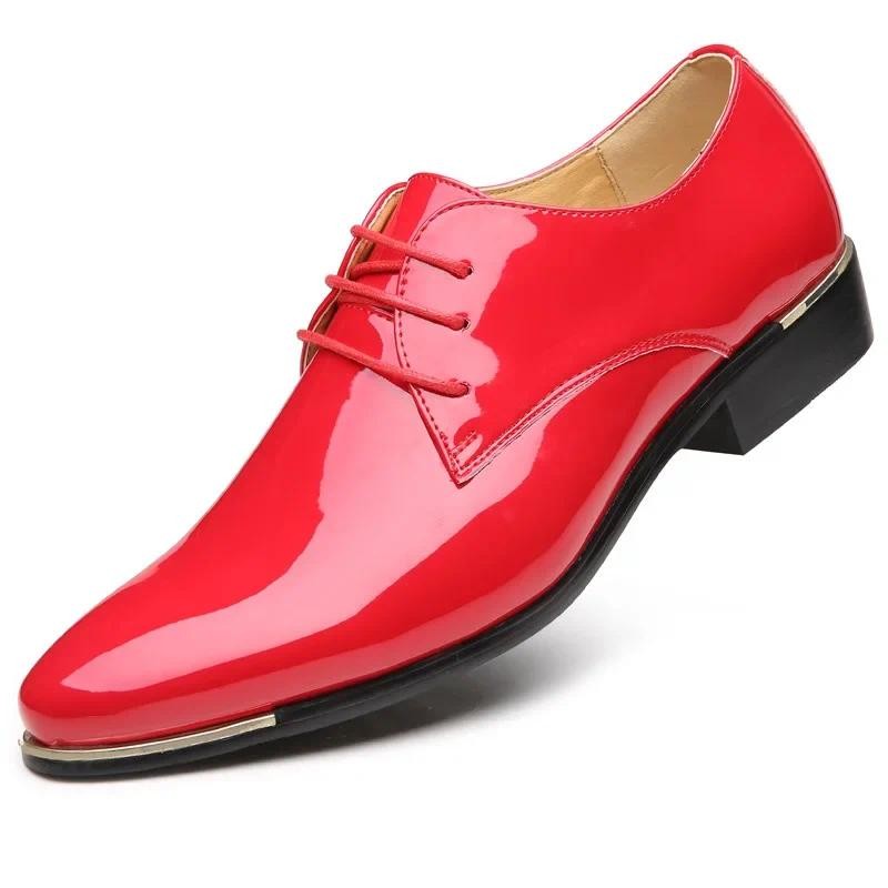 2023 Classic Men Luxury Business Shoes Derby Gentleman Honorable Oxford Mens Red White Men Party Sho