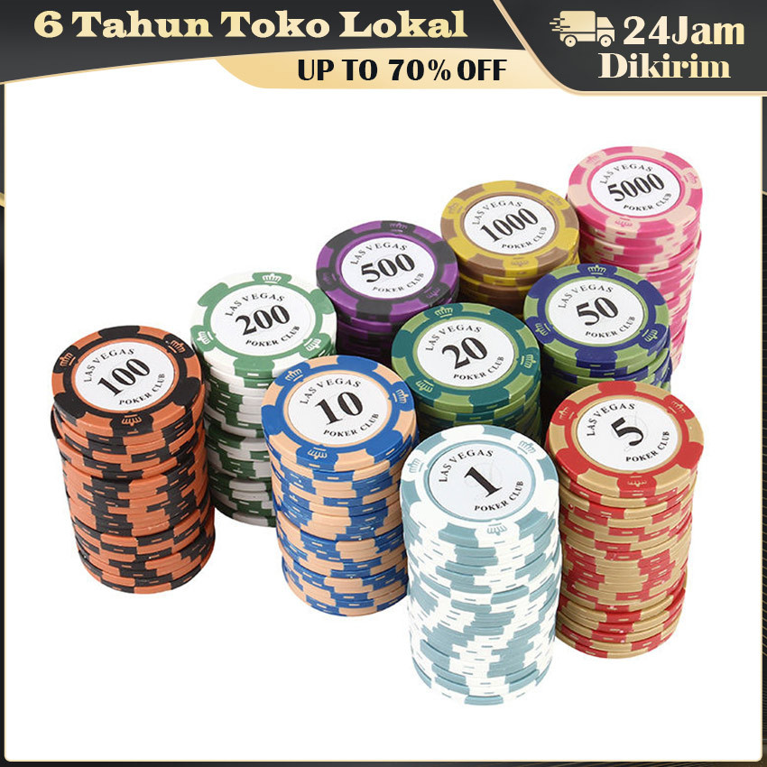 Koin Poker Plastik 10pcs / Set Chips Texas Hold'em / Koin untuk Casino dan Blackjack / Poker Chips T