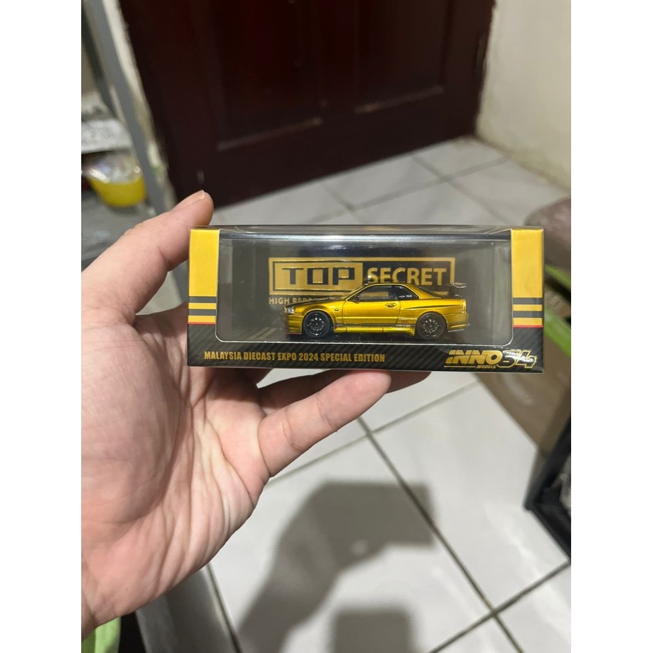 Inno64 Malaysia Diecast Expo 2024 Nissan Skyline R34 Top Secret Gold