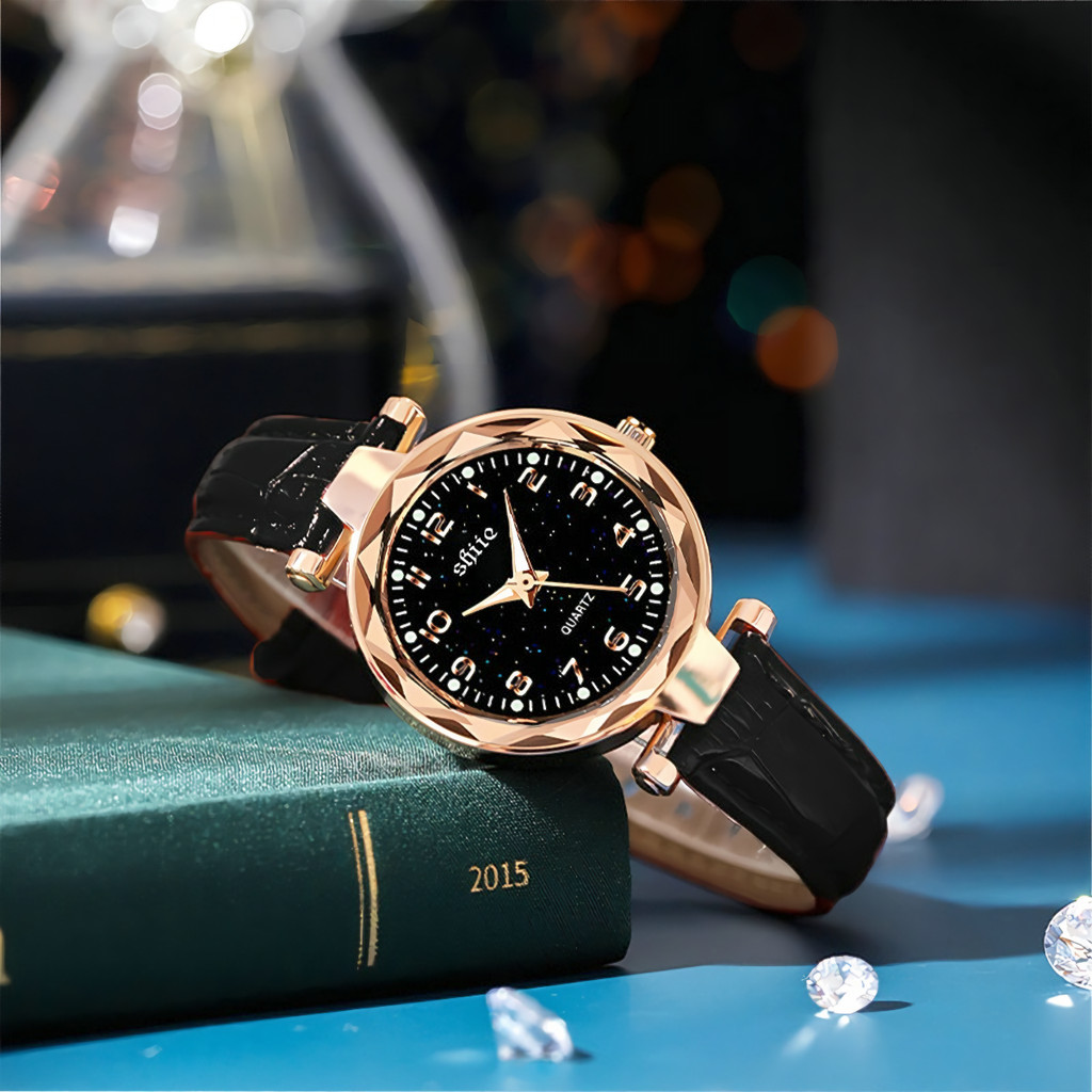 Jam Tangan Wanita Anti Air Fashion Bisnis Resmi Tali Kulit Jam Tangan Cewek+Kotak Gratis