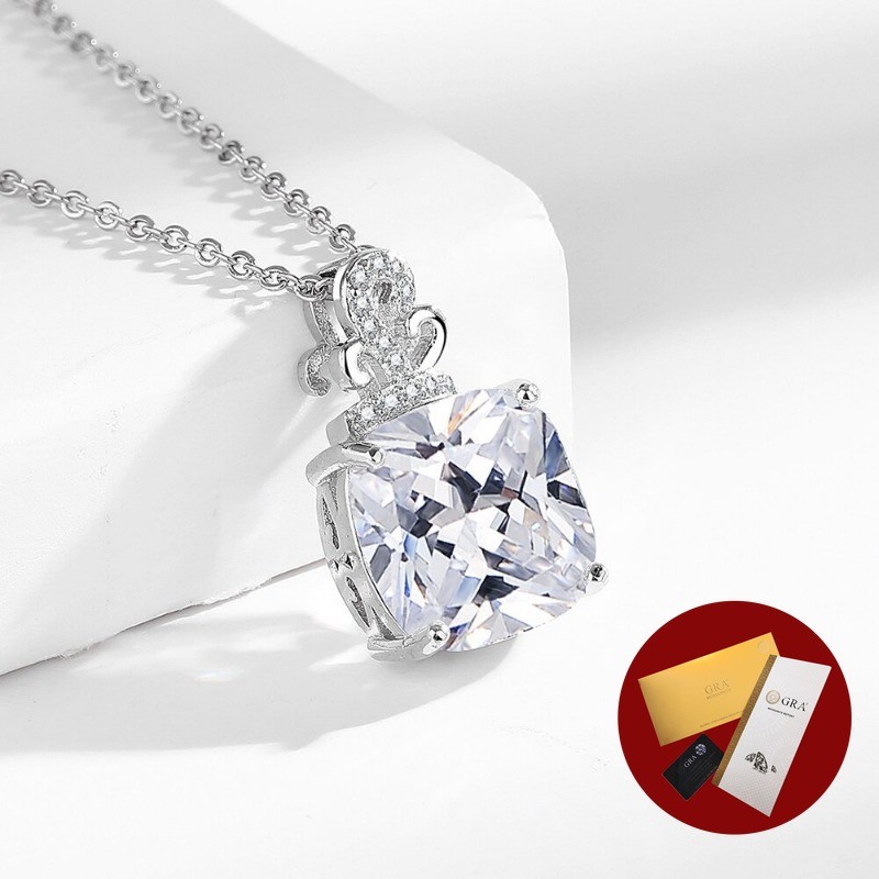 (Free Gra Certificate) Moissanite Kalung Wanita Spot Pendant