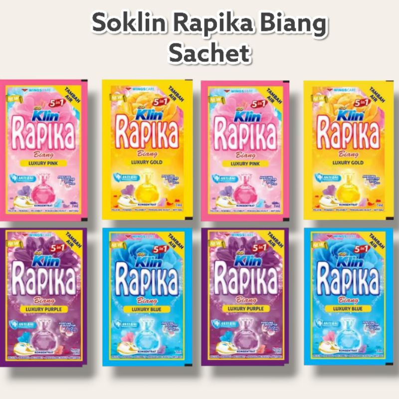 So Klin Rapika Biang Soklin Refill 7ml sachet / RAPIKA  Pelembut Pakaian 7ml Saset