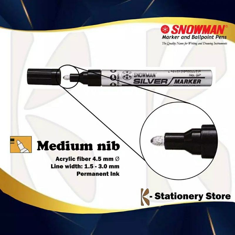 

SNOWMAN Spidol Silver paint marker permanent ink SEDANG 1Pcs saja