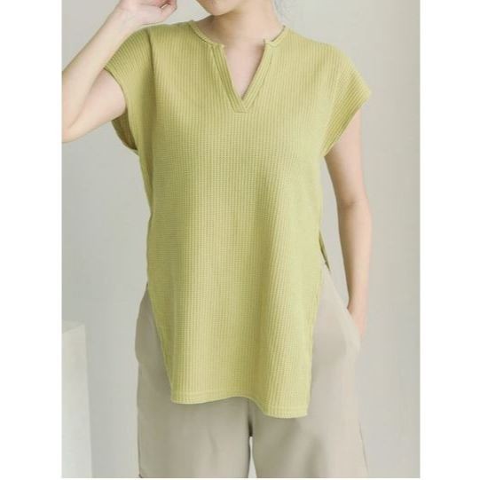 R.A - RRX BAJU TIKA SANTAI LENGAN MODEL BARU / KANAZA BLOUSE KNIT / ATASAN TOP WANITA / BAJU LEHER V
