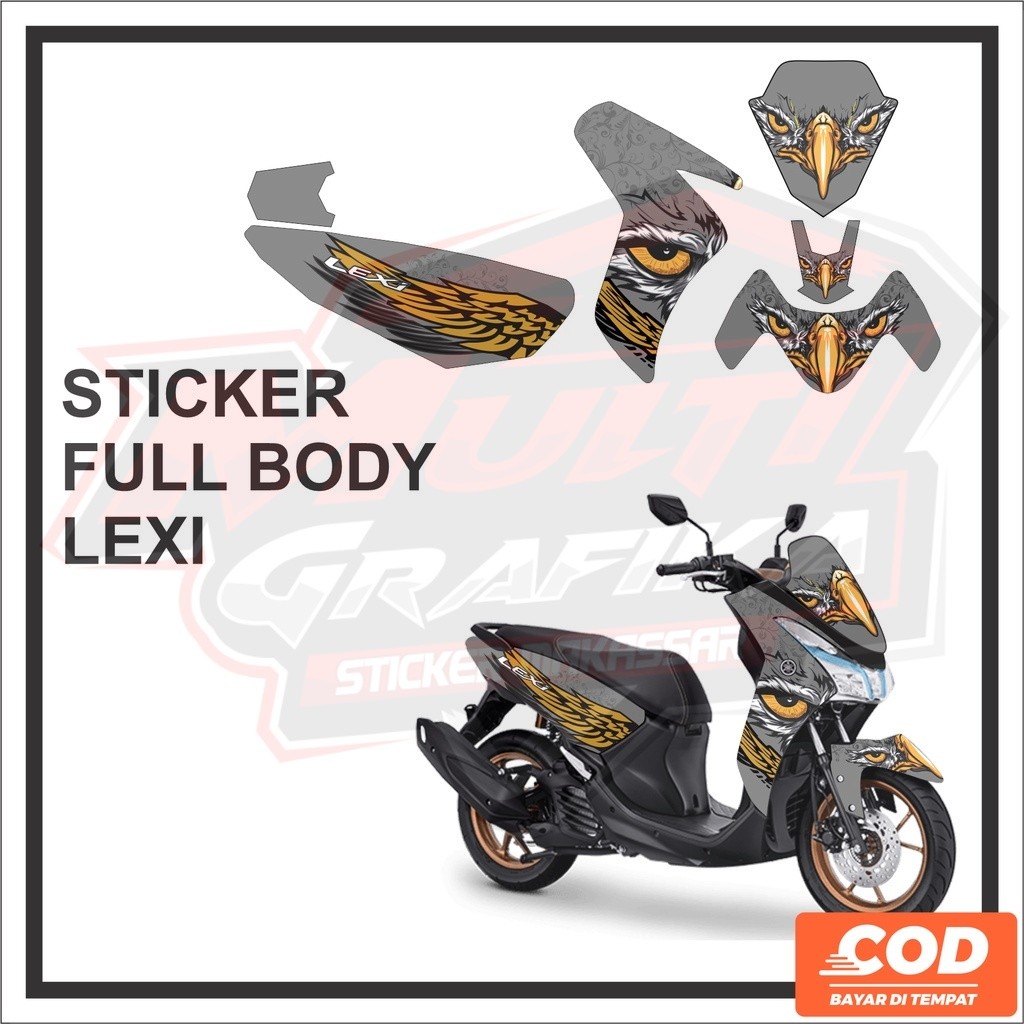 Stiker motor Striping Lexi Decal Variasi Sticker Yamaha  LExi Full bodi 2018 2019 2020 2021  Motif