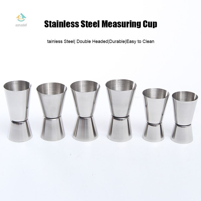 Jigger Stainless measure 25/50ml Measuring Cup Gelas Ukur 25 50 cc 25/50cc steel Aanadell