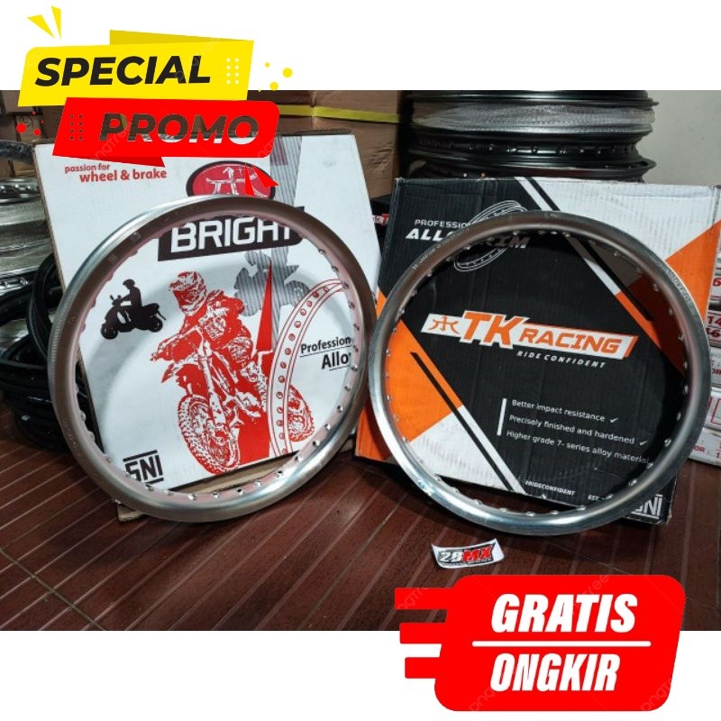 MNS PROMO VELG TK JAPAN ORIGINAL 140 x 160 RING 16 HOLE LUBANG JARI 36 WARNA SILVER MODEL U SETENGAH